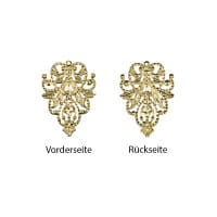 Metall-Ornamente, Design 13, 4,8cm x 3,5cm, hellgold, 10 Stück
