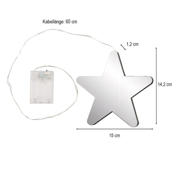 LED-Stern Infinity, 15cm x 1,2cm x 14,2cm, warmweiß, inkl. Timer