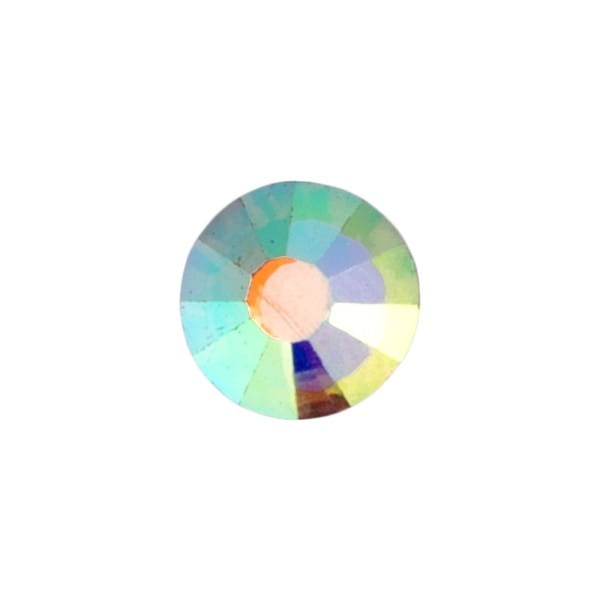 Strass-Steine, Kristall-Glas, facettiert, Ø4,8mm, 2,6mm hoch, klar irisierend, 200 Stück