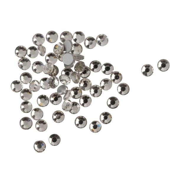 Strass-Steine, Kristall-Glas, facettiert, Ø3mm, 1,6mm hoch, klar-transparent, 2500 Stück