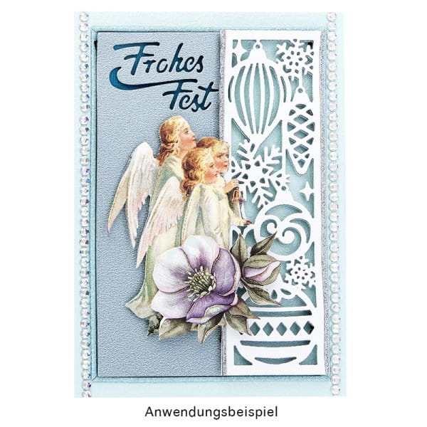 Stanzschablone, Frohes Fest 4, 14,5cm x 9,5cm