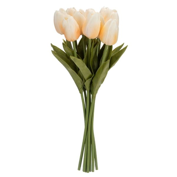 Deko-Blumen, Tulpen, 33cm lang, apricot, realistische Optik, 10 Stück