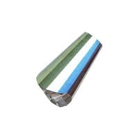 Perlen, Kegel, 3mm x 6mm, zweifarbig, klar, grünblau-metallic, 40 Stück