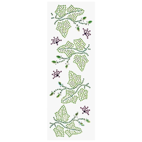 Strass-Ornamente, Blumen & Blätter, mehrfarbig, teilweise mit Veredelung, 5 Bogen