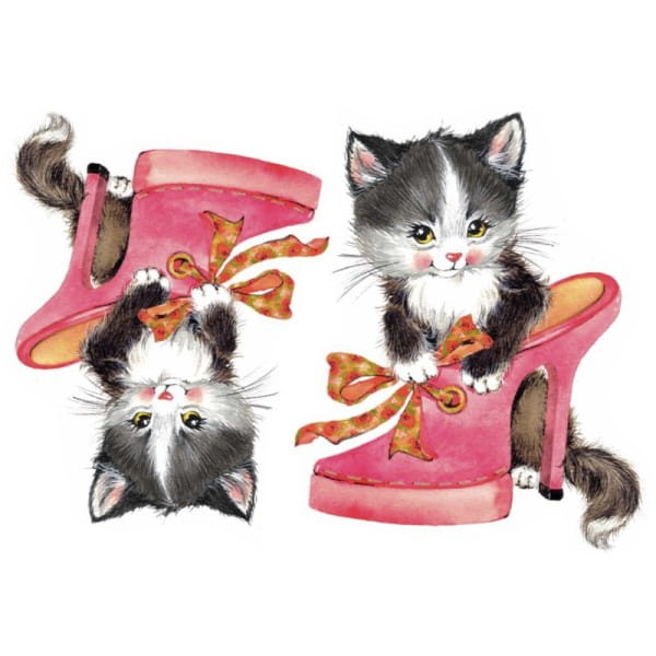 Color Bügeltransfers, DIN A4, Katze mit Schuh