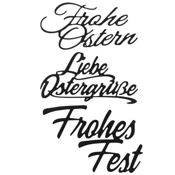 Stanzschablonen, Wünsche & Gratulationen 7, 4cm bis 8,2cm, 3 Stück