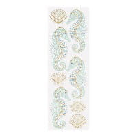 Strass-Ornamente, Maritim, mehrfarbig & veredelt, 5 Bogen