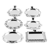 Schmuckanhänger, Rohlinge, Design 4, versch. Designs & Größen, silber, 6 Stück