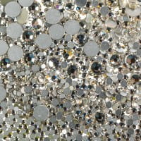 Strass-Steine, Kristall-Glas, facettiert, verschiedene Größen, klar-transparent, 1950 Stück