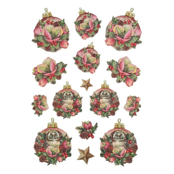 3-D Relief-Sticker, Baumschmuck 1, verschiedene Größen, selbstklebend