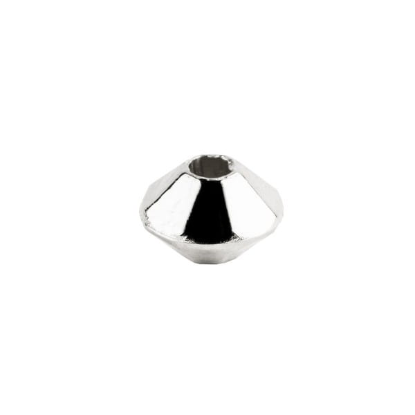 Perlen, Raute, facettiert, 0,6cm x 0,4cm, silber, 900 Stück