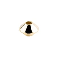Perlen, Raute, facettiert, 0,6cm x 0,4cm, hellgold, 900 Stück