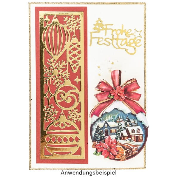 Stanzschablone, Frohes Fest 4, 14,5cm x 9,5cm