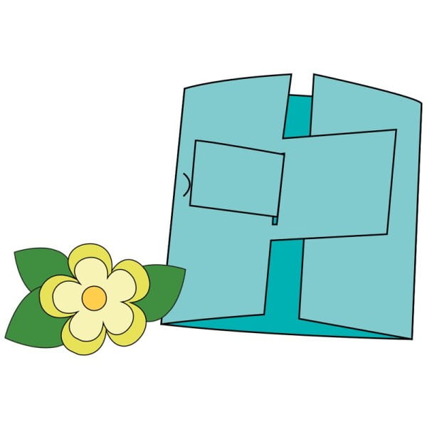 Design-Schablone Nr. 8 "Steckverschluss-Grußkarte", DIN A4