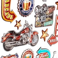 Relief-Sticker, Retro 4, 14cm x 21cm, 21 Sticker