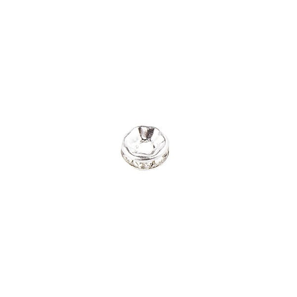 Strass-Rondell mit Strass-Steinen, Ø 6mm, silber, 100 Stück