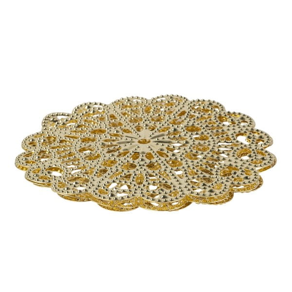 Metall-Ornamente, Design 34, Ø 8,1cm, hellgold, 3 Stück