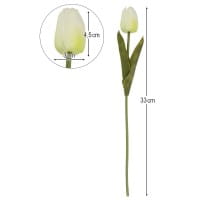 Deko-Blumen, Tulpen, 33cm lang, cremeweiß, realistische Optik, 10 Stück