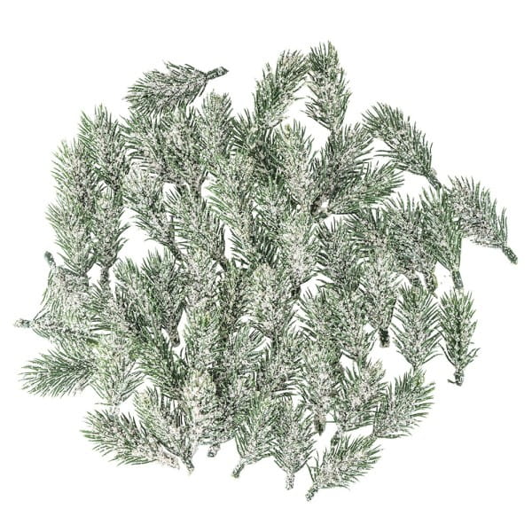 Deko-Tannenzweige, beschneit, 6,5cm lang, grün, 55 Stück | Tannenzweige | Zweige | Floristik | Deko- & Geschenkartikel