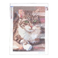 Diamond-Painting-Bild, Strass, Katze 2, 25cm x 35cm, inkl. Werkzeug