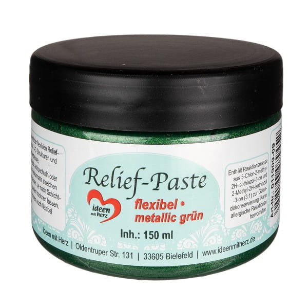 Relief-Paste, flexibel, metallic grün, 150ml