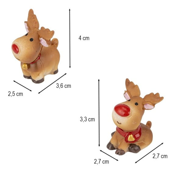 Deko-Figuren, Rentiere, 2 verschiedene Designs, 4 Stück