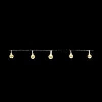 LED-Lichterkette, Relief-Kugeln, klar, 10 LEDs in Warmweiß, 3,05m lang, Timer