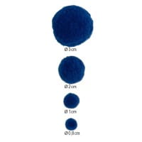Pompons, Blautöne, versch. Farben und Größen, 500 Stück