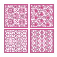 Laser-Kartenaufleger, Blumen 1, 14cm x 14cm, 4 versch. Designs, 5 Farbtöne, 20 Stück