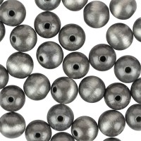 Perlen, Rund, Tigerauge, Ø 0,9cm, anthrazit-silber, 32 Stück