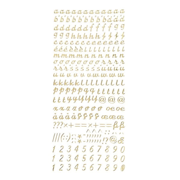 Sticker, Alphabet 3, Kleinbuchstaben, Spiegelfolie, gold