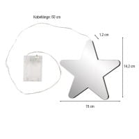 LED-Stern Infinity, 15cm x 1,2cm x 14,2cm, warmweiß, inkl. Timer