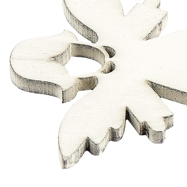 Engel aus Holz, weiß, 2 Designs, 5,5cm x 6,1cm x 0,3cm & 5cm x 6,5cm x 0,3cm, 24 Stück