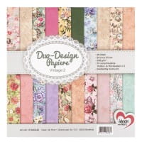 Duo-Design-Papiere, Vintage 2, beidseitig bedruckt, 25cm x 25cm, 250g/m², 20 Blatt