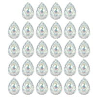 Kristallkunst-Schmucksteine, Tropfen 5, 1,7cm x 2,4cm, transparent, klar, irisierend, 28 Stück