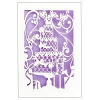 Laser-Grußkarte "Hochzeit 3", 12cm x 18cm, mit Umschlag & fliederfarbenem Einleger