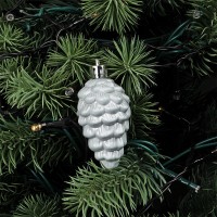 Baumschmuck, Vielfalt 2, versch. Designs & Größen, teilweise zum Aufhängen, weiß, 12 Stück