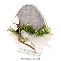Plüsch-Federvögel, 15cm x 3,5cm x 3,5cm, grau mit silbernen Highlights, mit Clip, 3 Stück