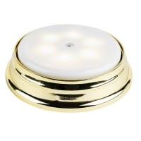 LED-Drehpodest, spiegel-gold, Ø16cm, 4,5cm hoch, warmweiß, inkl. Timer
