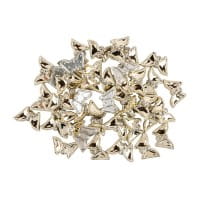 Premium-Schmucksteine, Schmetterling, 2cm x 1,2cm x 0,5cm, hellgold, mit Glaskristallen, 40 Stück