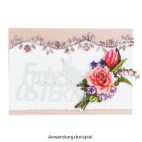 3-D Sticker, Deluxe Frohe Ostern, selbstklebend, silber