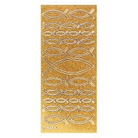 Microglitter-Sticker, Fisch, gold
