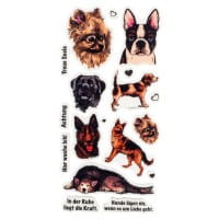 Feinkontur-Stempel, einzelne Motive auf Trägerfolie, Hunde