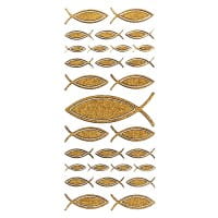 Microglitter-Sticker, Fisch, gold