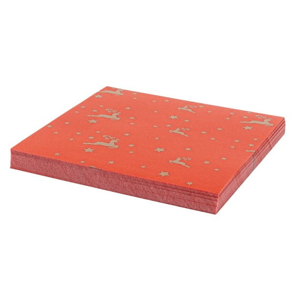 Faltpapiere, transparent, Hirsche, 10cm x 10cm, 110 g/m², rot/gold, 100 Stück