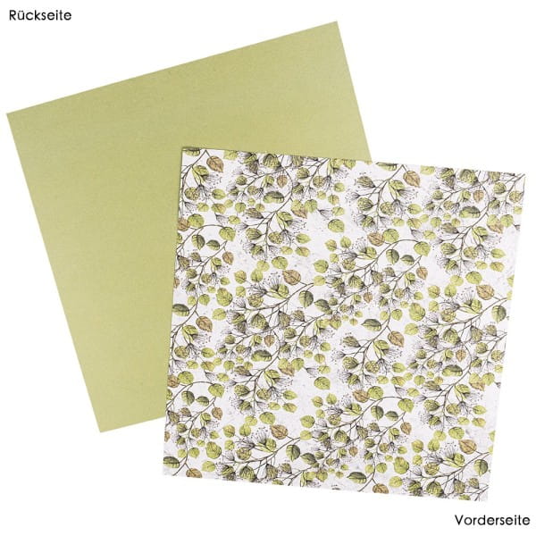 Duo-Design-Papiere, Zauberhafte Blätter, beidseitig bedruckt, 25cm x 25cm, 250g/m², 20 Blatt