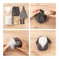 DIY-Wichtel, Jonte, 15cm hoch, 8-teilig, hellgrün mit Pailletten