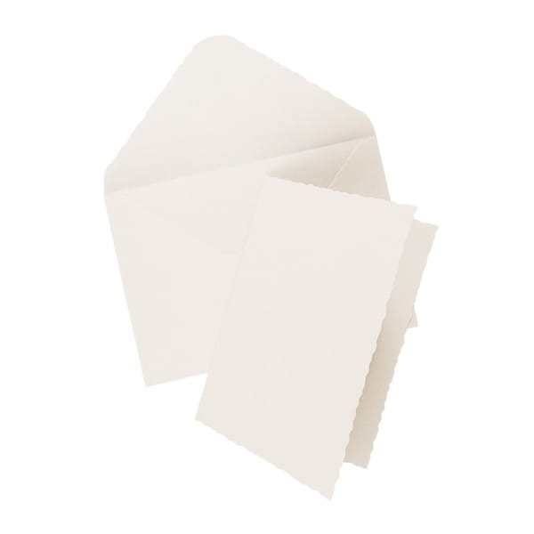 Grußkarten, Bütten-Optik, 11,5cm x 16,5cm, 300g/m², ecru, inkl. Umschläge, 10 Stück