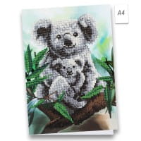 Diamond-Painting-Grußkarte, Koalas, DIN A4, inkl. Zubehör