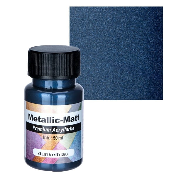 Metallic-Matt, Premium Acrylfarbe, dunkelblau, 50ml